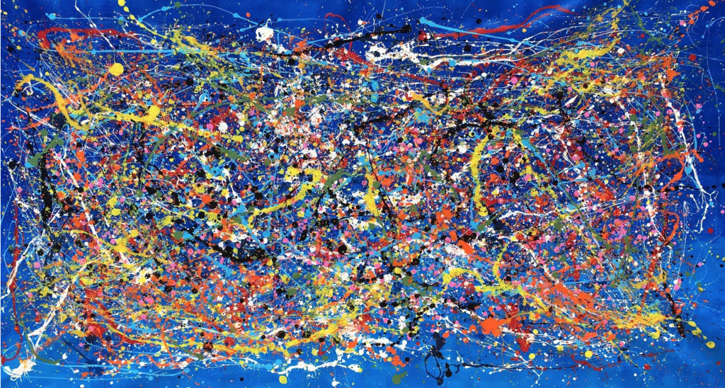 Painting Image - Buttherfly - Tribute Jackson Pollock by Juan Jose Garay