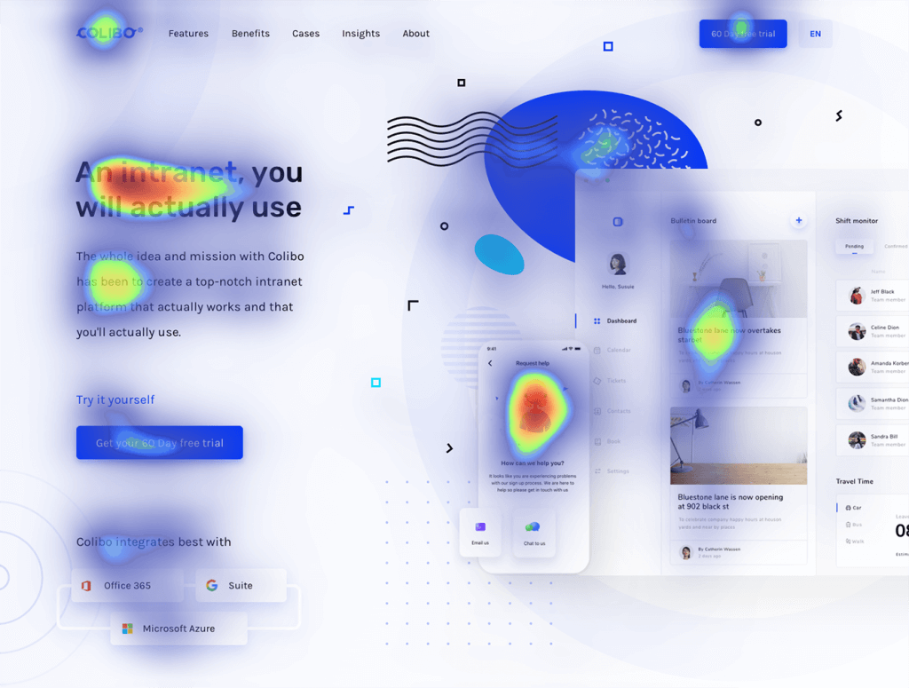 heatmaps of Prakhar Neel Sharma web design