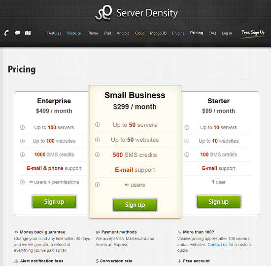 pricing page where middle pricing plan is highlighted with size and color contrast
