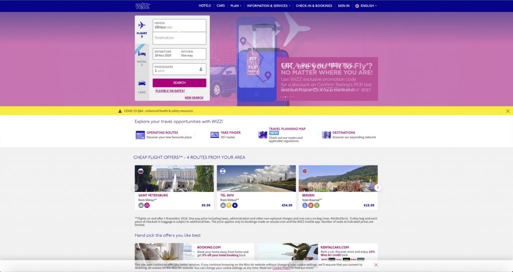 Wizz Air website