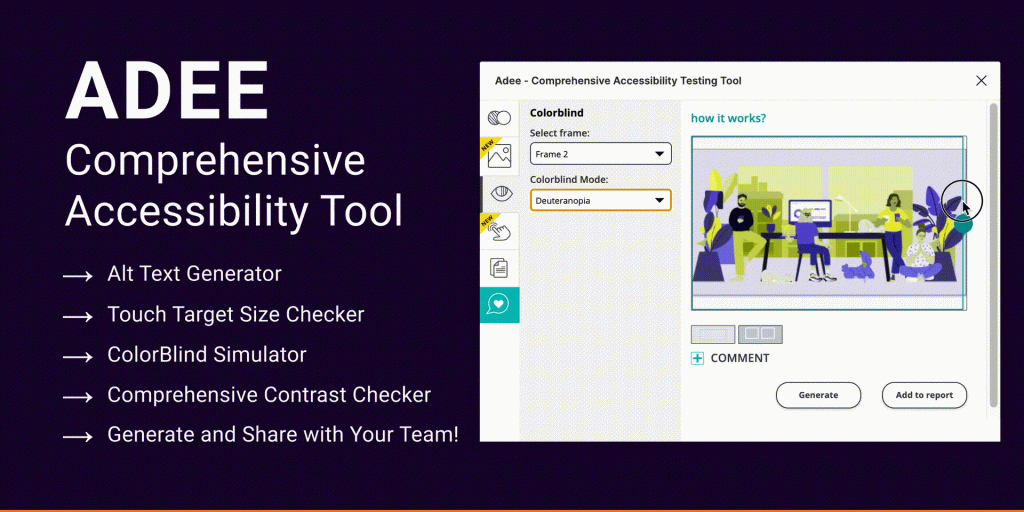 Adee comprehensive accessibility tool window