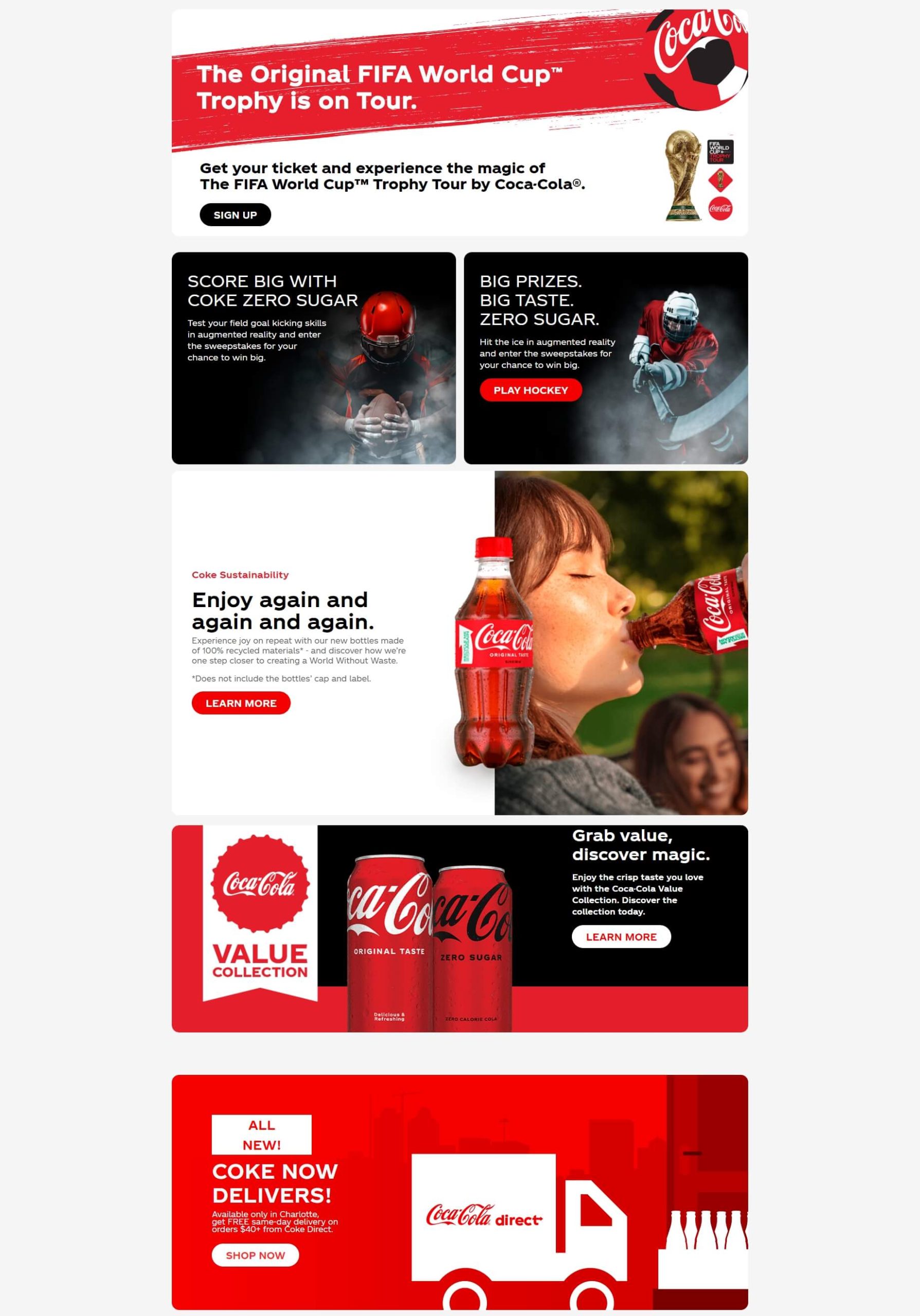 coca cola web design usa