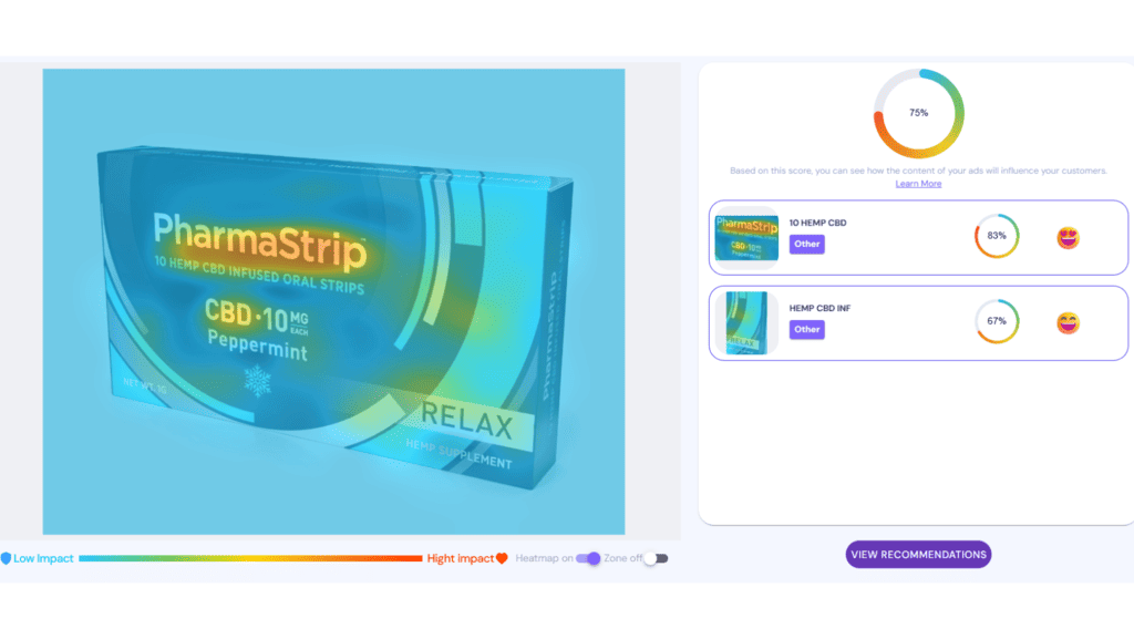 A demonstration of Hippoc AI clarity score analysing Pharmaceutical Product Packaging