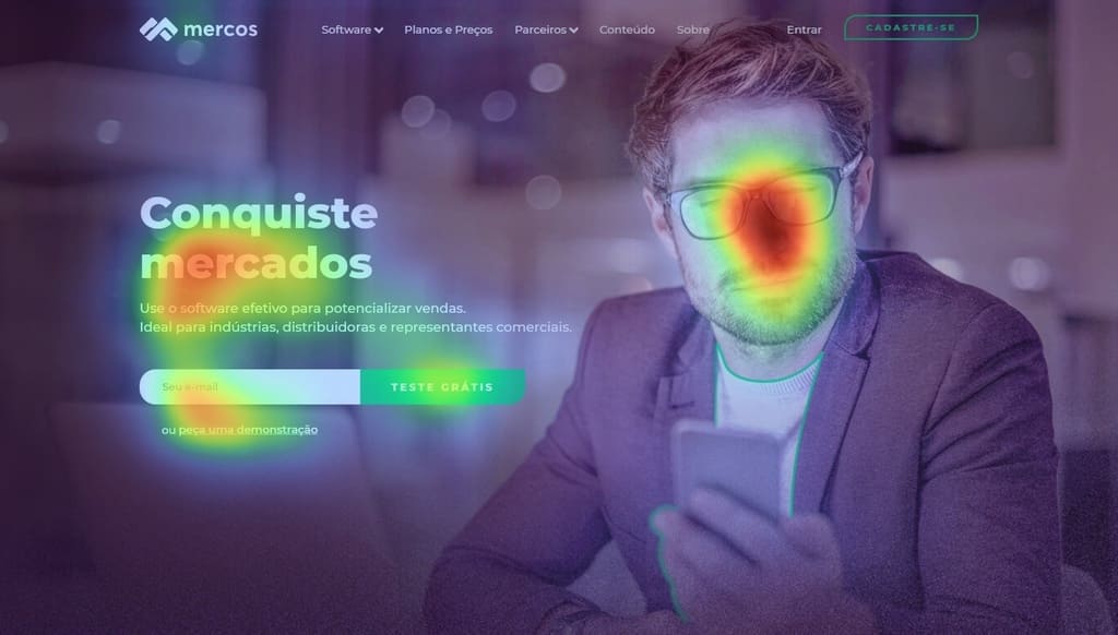 A Heatmap of Landing Page generated by Attention Insight Platform