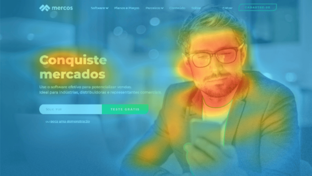 A Heatmap of Landing Page generated by Hippoc Platform